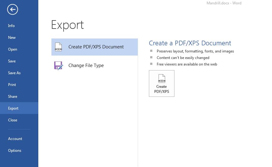 how to create a word file to a pdf